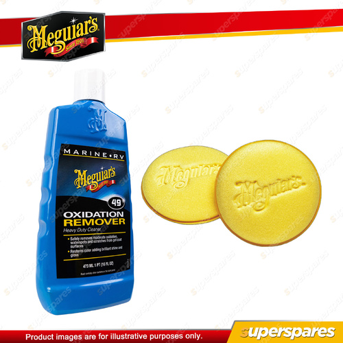 Meguiar's Heavy Duty Oxidation Remover 473ml + Reusable Hand Applicator Pads