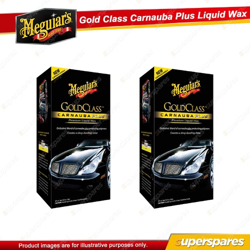 2 x Meguiar's Gold Class Carnauba Plus Liquid Wax 473ml - Darken Color