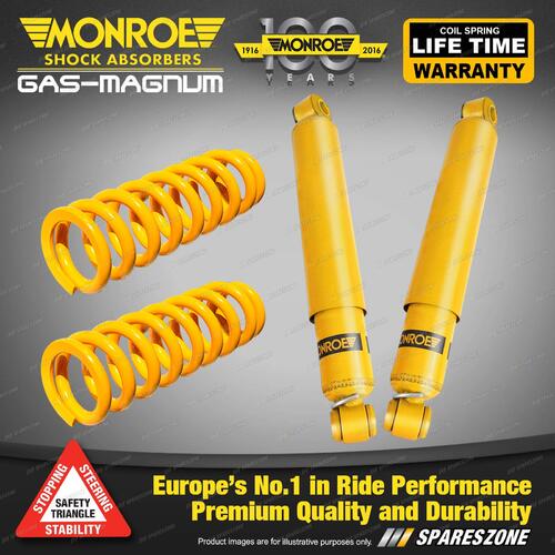 Rear Raised Monroe Shocks King Springs for NISSAN XTRAIL T31 TDi PFi Wagon