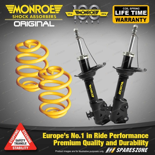 Rear Lowered Monroe Shock Absorbers King Springs for HYUNDAI LANTRA J2 Wagon