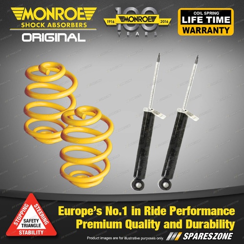 Rear Lowered Monroe Shock Absorbers King Springs for Ford Focus LR 2002-2005