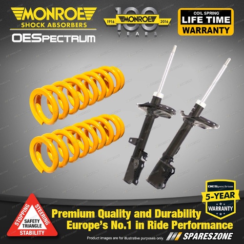 Rear Raised Monroe Shock Absorbers King Springs for Toyota Kluger GSU40R 07-10