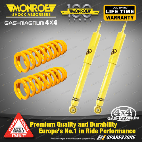 Rear Raised 100-300KG Monroe Shocks King Springs for Toyota Landcruiser UZJ200