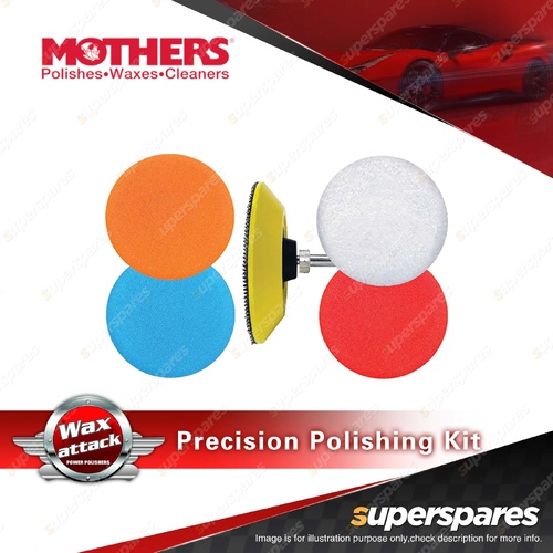 Mothers Wax Attack Precision Polishing Pads Kit - Restore Colour & Gloss Tools