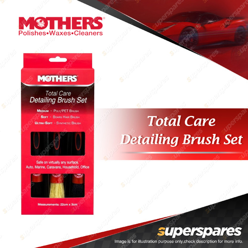 Mothers Total Care Detailing Brush Set - Medium & Soft & Ultra-Soft