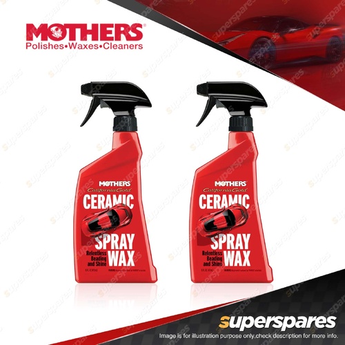 2 x Mothers California Gold Ceramic Spray Wax 710ml - SiO2 Hydrophobic Car Shine