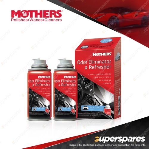 2 x Mothers Odour Eliminator & Refresher New Car Scent 57g - Car Care Fogger