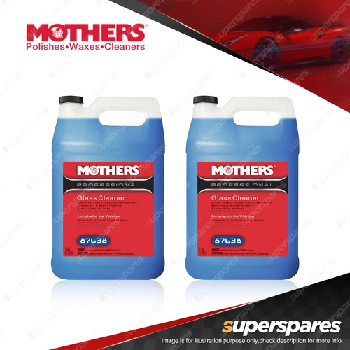 2 x Mothers Professional Glass Cleaner 3.785L - Car Paint Care High Concentrated