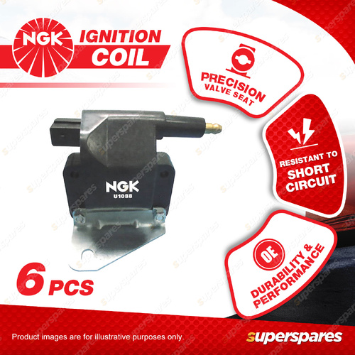 6x NGK Ignition Coils for Ford Fairlane NA NC NL Fairmont Falcon EA EB ED EL LTD