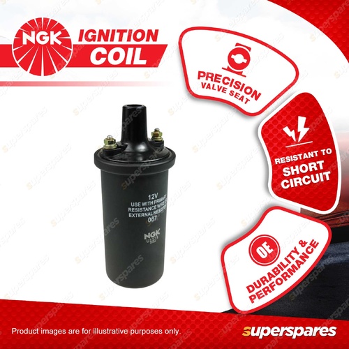NGK Ignition Coil for Bedford CF 280 350 2.0 2.3 3.3L With External Resistor