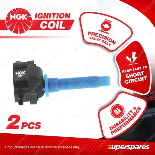 2 x NGK Ignition Coils for Kia Carens Shuma Spectra FB 1.8L 4Cyl DOHC MPFI 16V