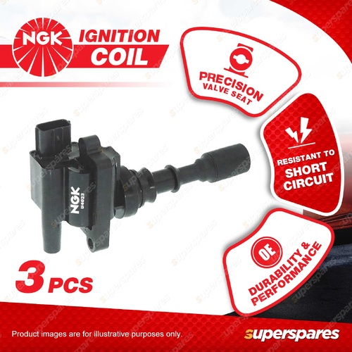3 x NGK Ignition Coils for Hyundai Grandeur XG 3.0L V6 DOHC MPFI 24V G6CT 141kW