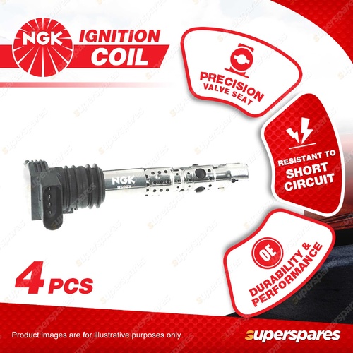 4 x NGK Ignition Coils for Audi A3 8L A4 B6 B7 S3 TT 8N 1.8L 2.0L T4 Cyl DOHC
