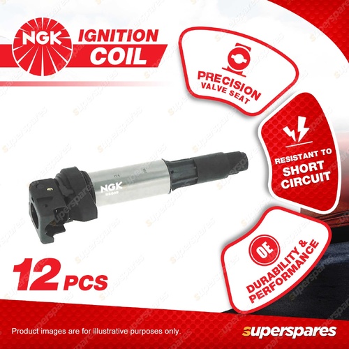 12 x NGK Ignition Coils for BMW 760Li E66 6.0L V12 Cyl V DOHC MPFI 48V N73 B60