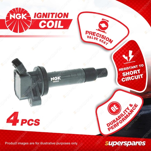 4 x NGK Ignition Coils for Toyota Corolla ZZE122R MR2 ZZW30R 1.8L 4Cyl 1ZZFE 16V