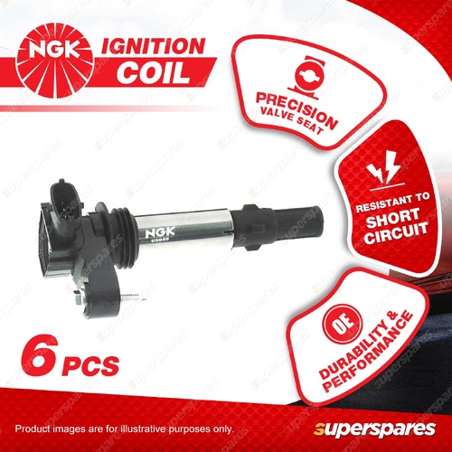 6 x NGK Ignition Coils for Holden Crewman VZ Rodeo RA Statesman WL 3.6L V6 24V