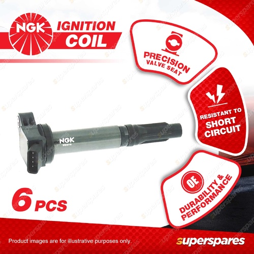 6 x NGK Ignition Coils for Toyota Rav4 GSA33R Tarago GSR50R 3.5L V6 V DOHC MPFI