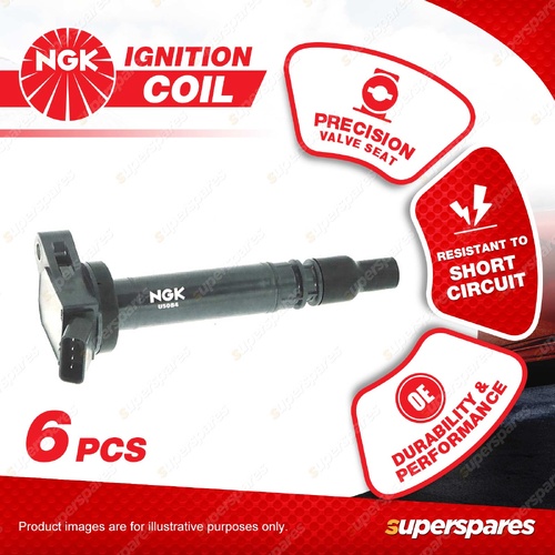 6 x NGK Ignition Coils for Lexus GS300 GRS190R GS450h GWS191R IS250 IS250C IS350