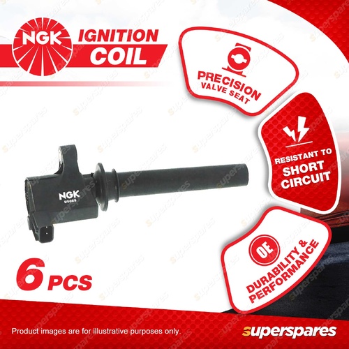 6 x NGK Ignition Coils for Mazda Tribute 3.0L V6 DOHC MPFI 24V AJ 150KW 01-08
