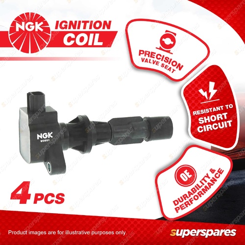 4 x NGK Ignition Coils for Ford Mondeo MA MB MC 2.3L 4Cyl DOHC MPFI 16V SEBA