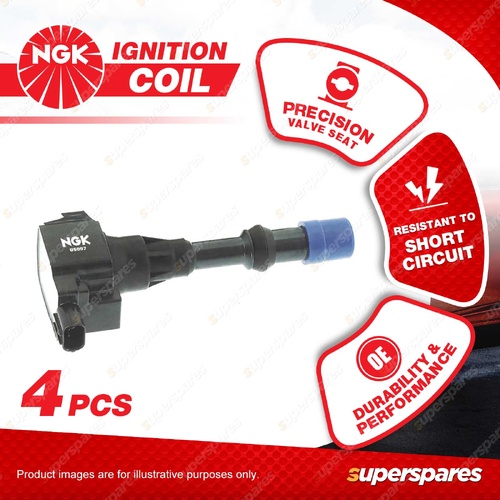 4 x NGK Ignition Coils for Honda Civic ES9 Jazz GD1 1.3L 4Cyl SOHC MPFI 8V 02-08