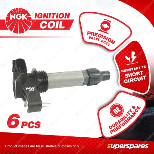 6 x NGK Ignition Coils for Holden Crewman VZ Statesman WM 3.6L V6 MPFI 24V 06-10