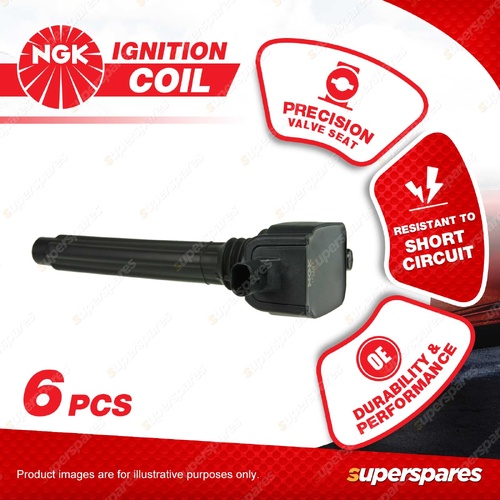 6 x NGK Ignition Coils for Jeep Cherokee KL Grand Cherokee WK Wrangler JK V6
