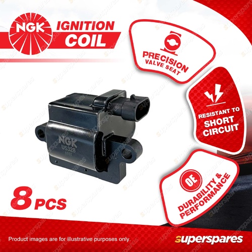 8 x NGK Ignition Coils for GMC Sierra Yukon 1500 2500 6.0L LQ4 V8 16v OHV MPFI