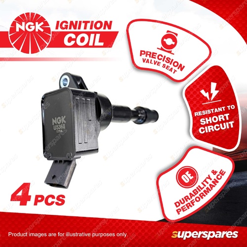 4 x NGK Ignition Coils for Hyundai Kona OS Veloster JS 2.0L G4NH I4 16v DOHC
