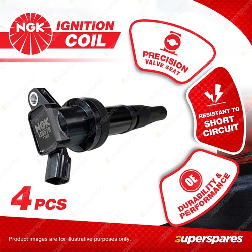 4 x NGK Ignition Coils for Kia Rio YB DB514 DC514 1.4L G4LC I4 16v DOHC 74kW