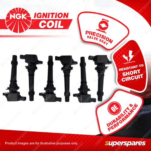 NGK Ignition Coil Kit for FPV F6 E FG F6X SY 4.0L BARRA 270T 310T I6 24v DOHC