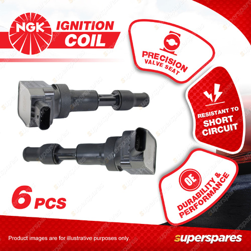 6 x NGK Ignition Coils for Genesis G70 IK G541E 3.3L G6DP V6 24v DOHC 272kW RWD