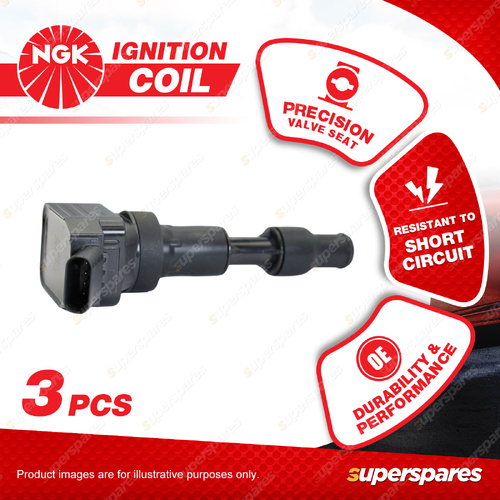 3 x NGK Left Ignition Coils for Kia Carnival YP Stinger CK 3.3L G6DM G6DP V6
