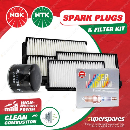 NGK Iridium Spark Plugs+NTK Filter Service Kit for Hyundai iload imax H1 TQ 2.4L