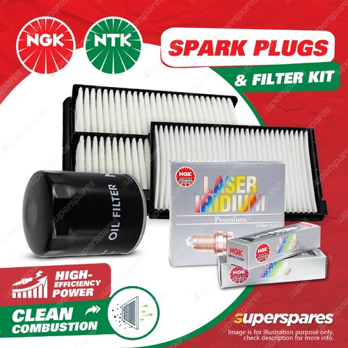 NGK Iridium Spark Plugs & NTK Filter Kit for Jeep Grand Cherokee Laredo WK 3.6L