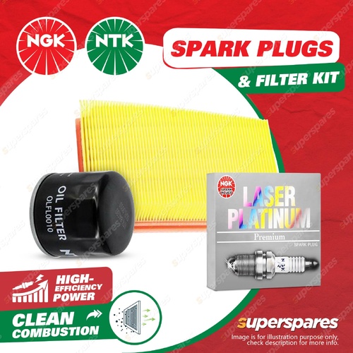 NGK Platinum Spark Plugs & NTK Air Oil Filter for Nissan Dualis J10 X-Trail T31