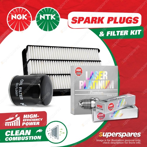 NGK Platinum Spark Plugs & Air Oil Filter for Toyota Avalon MCX10R Camry MCV20R