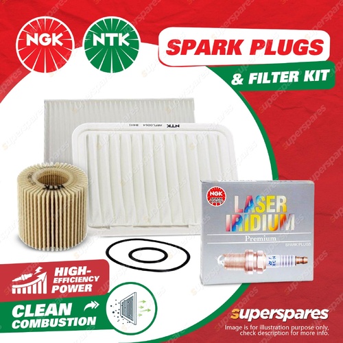 NGK Iridium Spark Plugs & NTK Filter Service Kit for Toyota Corolla ZRE152R 1.8L