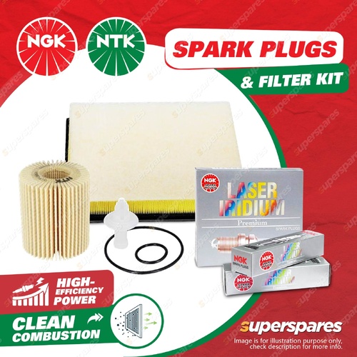 NGK Iridium Spark Plugs+Air Oil Filter for Toyota Fj Cruiser GSJ15 Prado GRJ150R