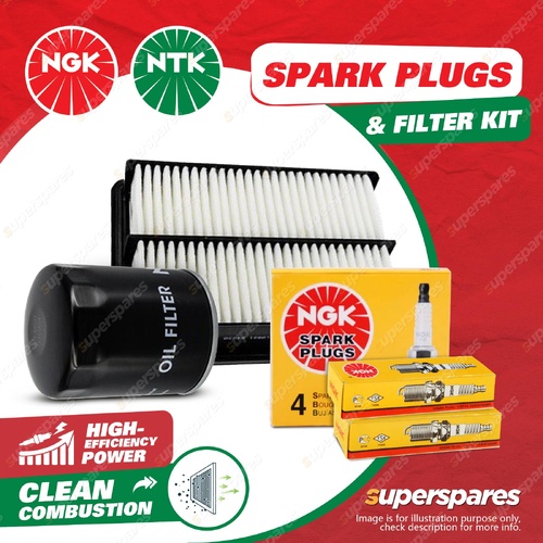 NGK Standard Spark Plugs & NTK Air Oil Filter for Holden Monaro Statesman VS WK