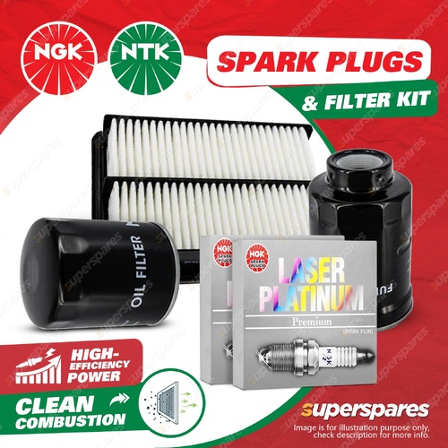 NGK Platinum Spark Plugs & NTK Filter Service Kit for Holden Calais Caprice WH
