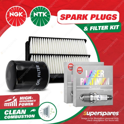 NGK Platinum Spark Plugs & NTK Air Oil Filter for HSV Clubsport GTS Maloo VY