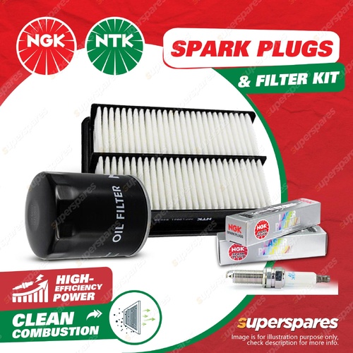 NGK Platinum Spark Plugs & NTK Air Oil Filter for Nissan Micra ST K13 1.2L 10-13