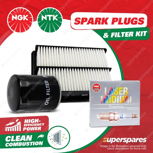 NGK Iridium Spark Plugs & NTK Air Oil Filter for Suzuki Swift RS415 RS416 EZ