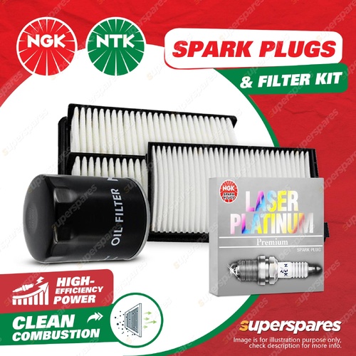 NGK Platinum Spark Plugs & NTK Filter Service Kit for Volkswagen Tiguan 5N 2.0L