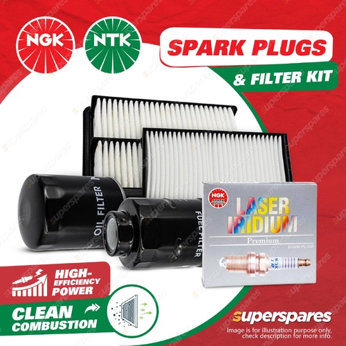 NGK Iridium Spark Plugs & NTK Filter Kit for VW Beetle Golf Jetta Dust Insert