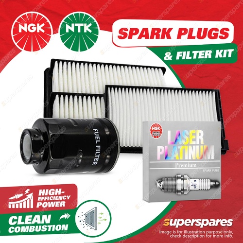 NGK Platinum Spark Plugs & NTK Filter Service Kit for VW Golf MK6 Dust Insert