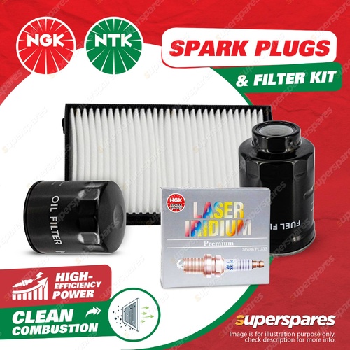 NGK Iridium Spark Plugs & NTK Filter Service Kit for Mazda 3 BL 2.0L 09-14