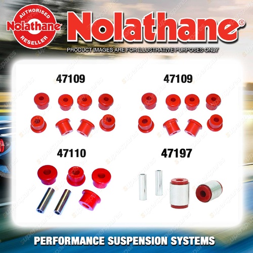 Nolathane Spring eye & shackle bush kit for HOLDEN DROVER QB 4CYL 2/1985-12/1987