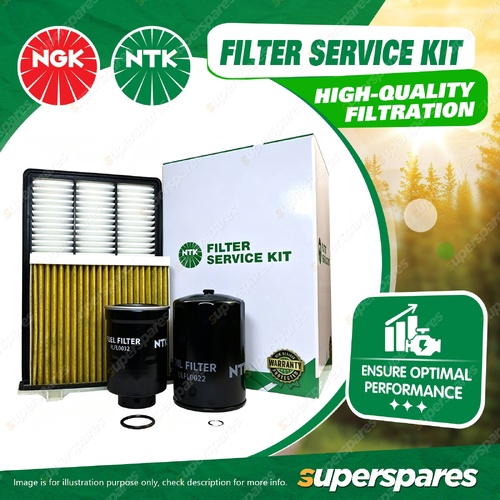 NTK Air Oil Fuel Cabin Filter Service Kit for Mitsubishi Pajero NS NT NW NX 3.2L